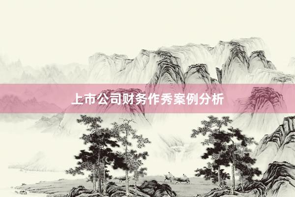 上市公司财务作秀案例分析